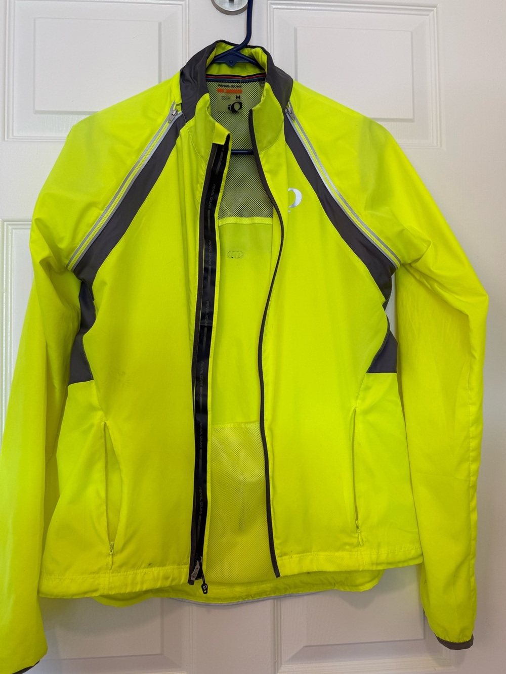Pearl Izumi High-Visibility Yellow Windbreaker Jacket with Gray Accents